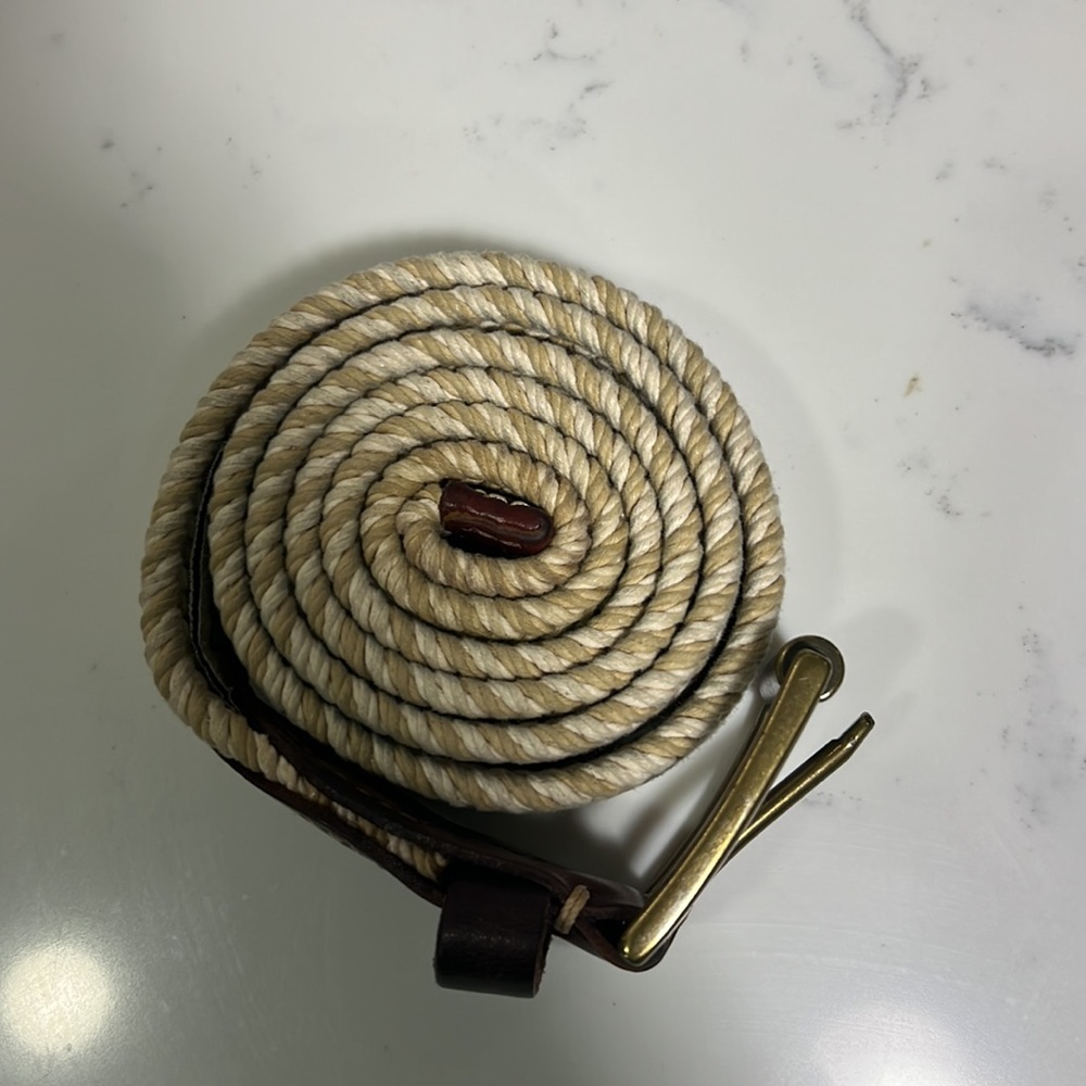 Fossil Woven Cream Belt | Braided Design with Leather Tip & Strap Men’s Size 38 - Picture 4 of 5